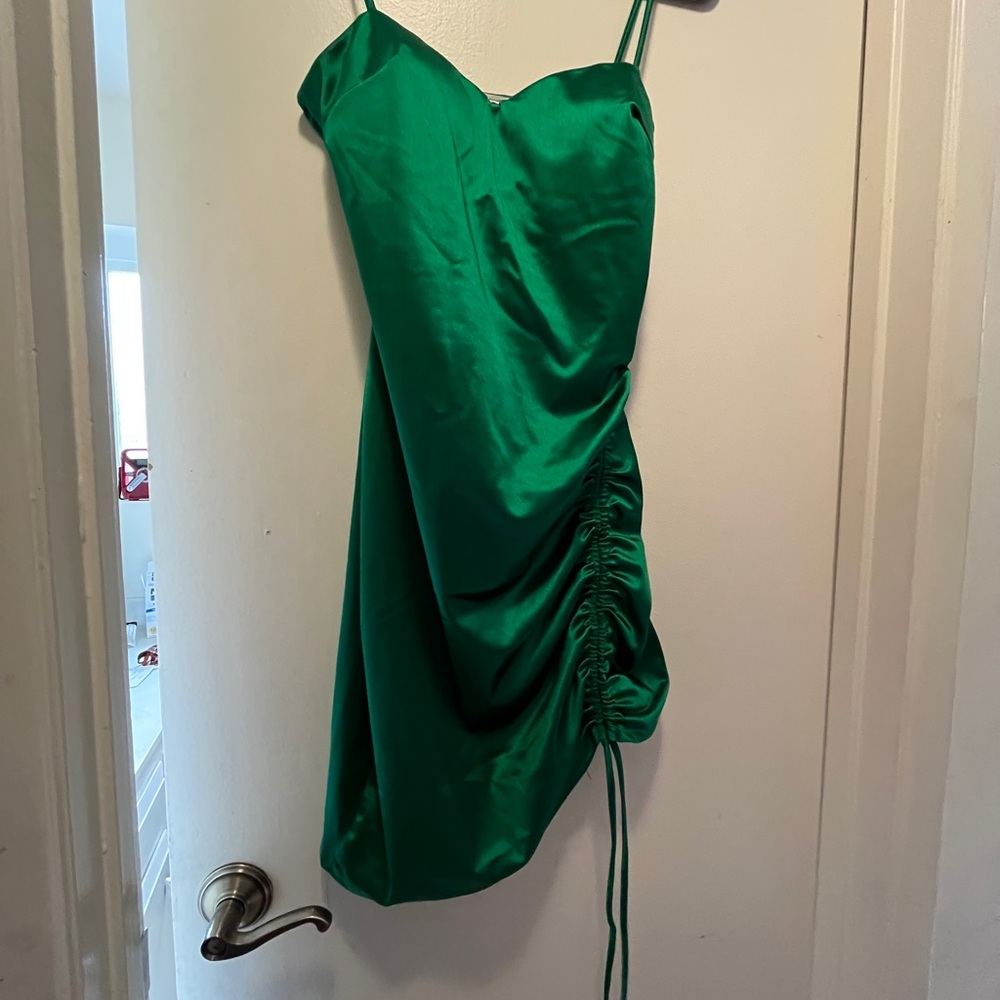 Cristina Emerald Satin Dress